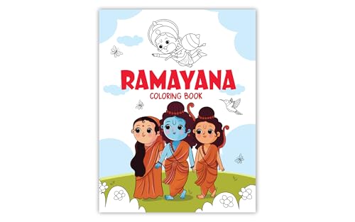Ramayana Coloring Book : An Interactive Ramayana Story and Coloring Book for Kids | Includes Number Coloring, Dot-to-Dot, Tracing & Copy-Color Activities | Indian Mythology for Early Learners I Ages 3