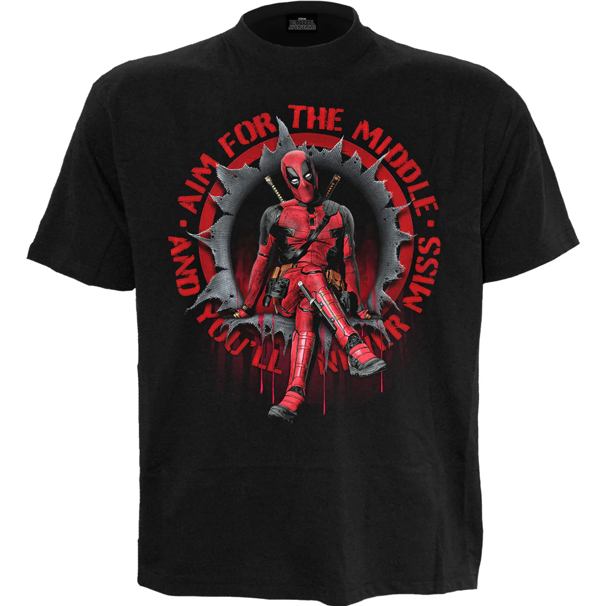 Marvel Comics Unisex T-Shirt: Deadpool Aim for the Middle