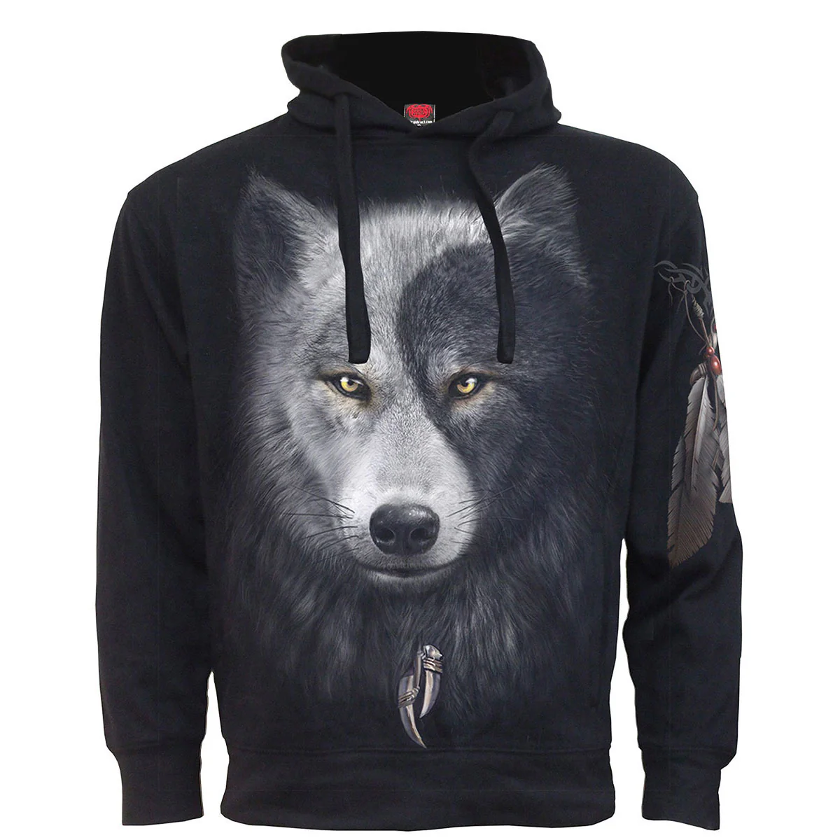 Spiral Unisex Side Pocket Pullover Hoodie: Wolf Chi